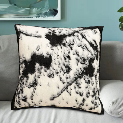 NNEAGS 45cm Light Vintage Leopard Print Black & White Ink Splatter Wide - Edge SquareThrow Pillow - Furniture empireNNEAGSFurniture empireNNEAGS 45cm Light Vintage Leopard Print Black & White Ink Splatter Wide - Edge SquareThrow PillowNNEAGS