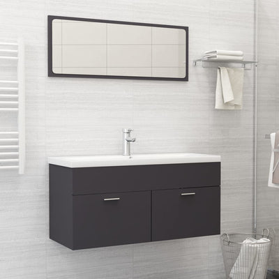 NNEVL Bathroom Furniture Set Grey Chipboard - Furniture empireNNEVLFurniture empireNNEVL Bathroom Furniture Set Grey ChipboardNNEVL