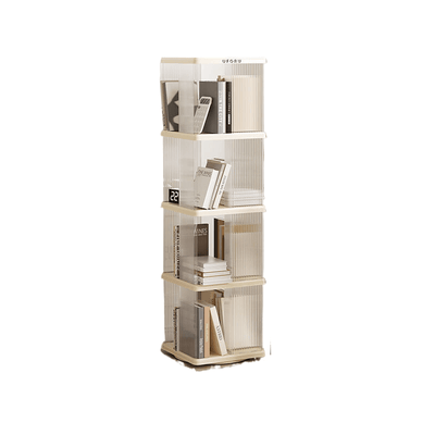 Rotating storage bookshelf square four layers - Cream White Multi - Layer Storage Rack, 36x36x135.5cm (ABS+PET) - Furniture empireXanadu LivingFurniture empireRotating storage bookshelf square four layers - Cream White Multi - Layer Storage Rack, 36x36x135.5cm (ABS+PET)Xanadu Living